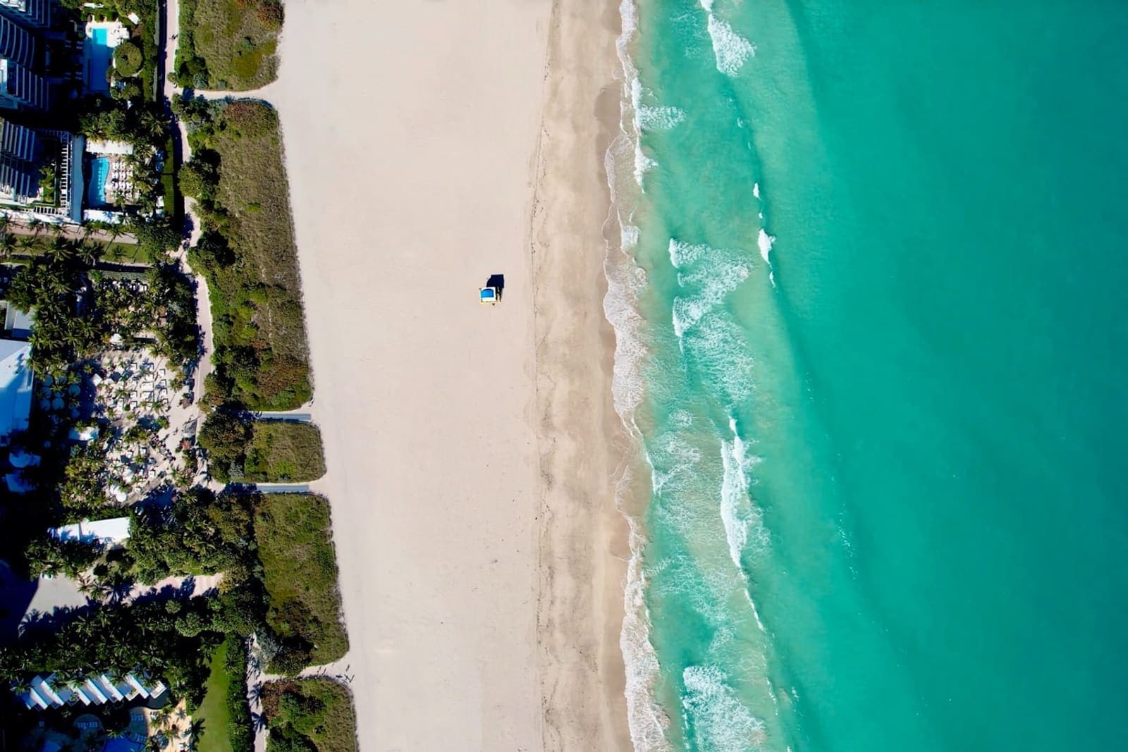 Bird's-eye view of beach and ocean (placeholder stock photo)