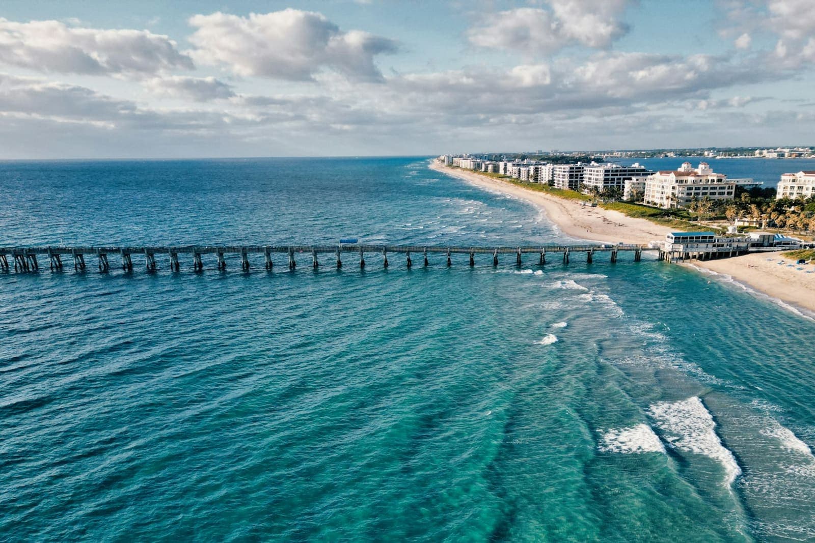 Beach and pier aerial view, Palm Beach County (placeholder stock photo)